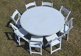 60 inch Round Table with 8 Chairs